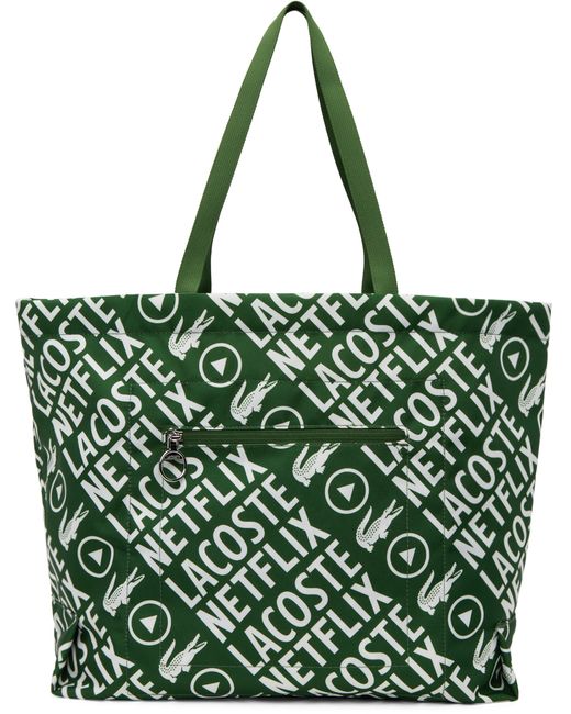Lacoste Netflix Edition Contrast Print Tote