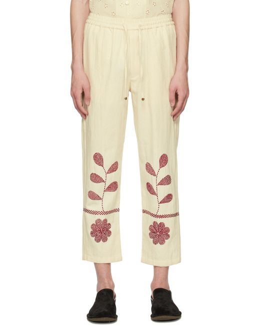 Harago Off Embroidered Trousers