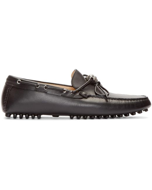 Alexander McQueen Leather Skull Driver Loafers