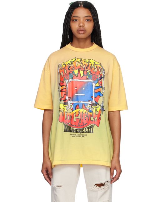 Acne Studios Yellow Printed T-Shirt