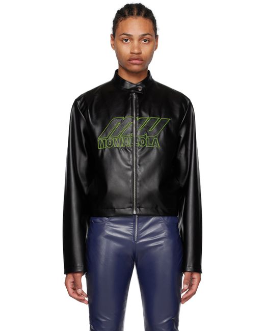 Mowalola Perforated Faux-Leather Jacket