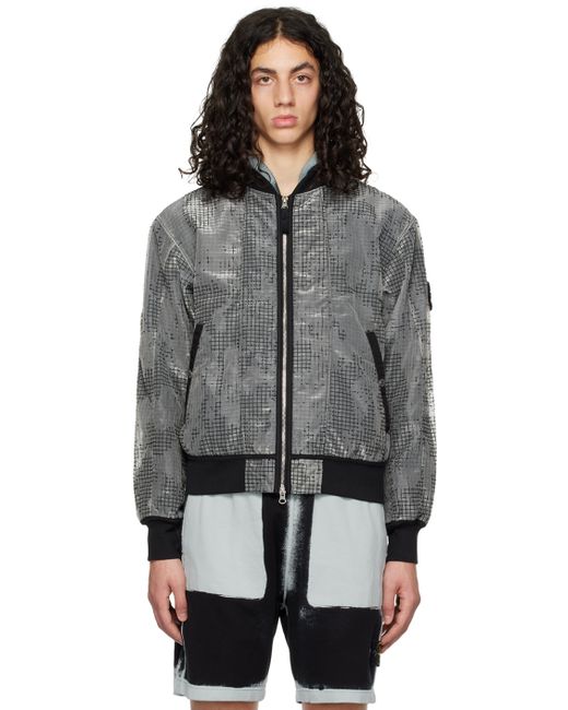 Stone Island Shadow Project Gray Garment-Dyed Bomber Jacket