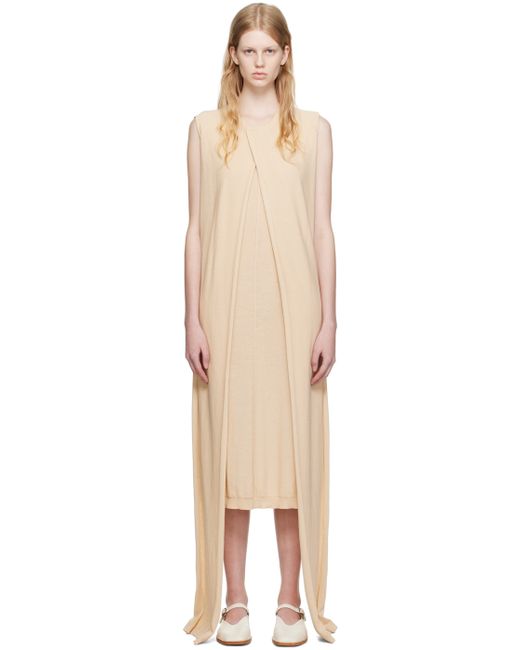 Lemaire Beige Knotted Midi Dress