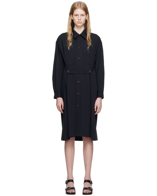 Lemaire Navy Two Pocket Shirt Dress