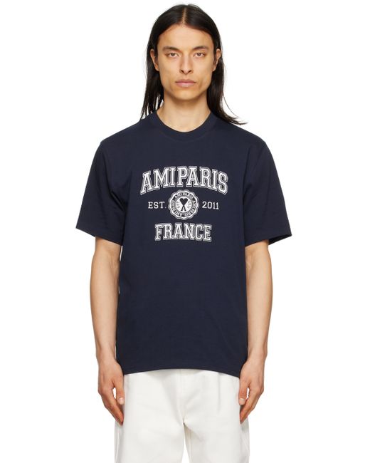 AMI Alexandre Mattiussi Navy Paris France T-Shirt
