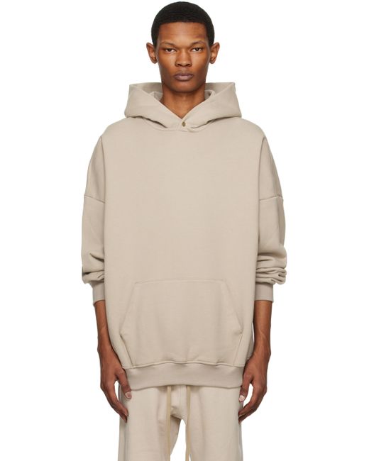Fear Of God Taupe Flocked Hoodie