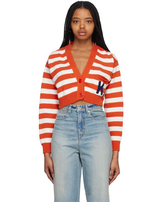 Kenzo Orange Paris Nautical Stripes Cardigan