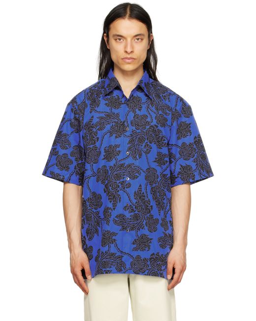 Dries Van Noten Blue Printed Shirt