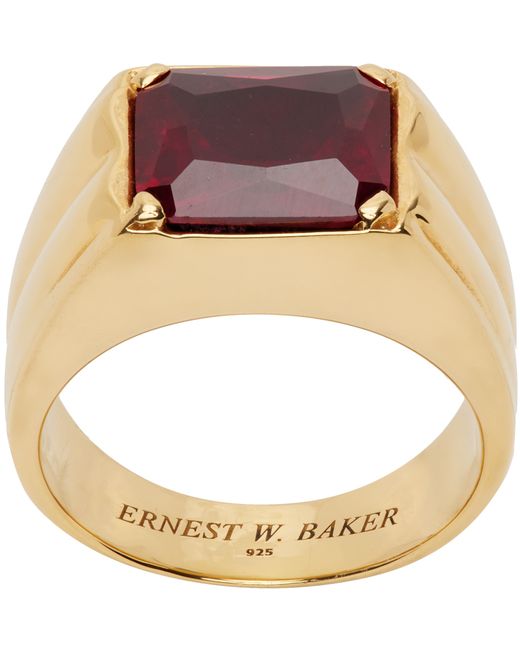 Ernest W. Baker Gold Large Stone Ring