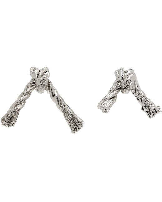 Mm6 Maison Margiela Silver Knit Earrings