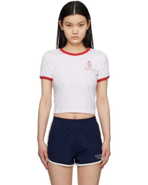 Sporty & Rich White Vendome Ringer T-Shirt
