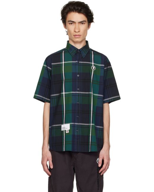 AAPE by A Bathing Ape Navy Check Shirt