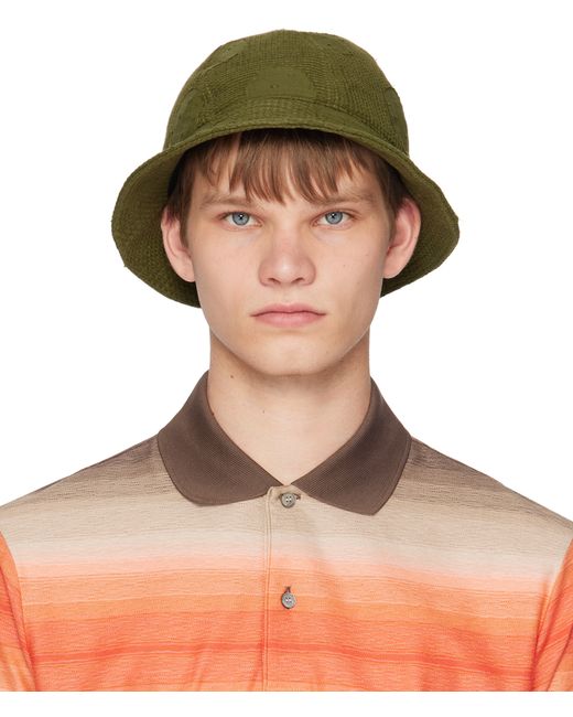 Paul Smith Khaki Embroidered Bucket Hat