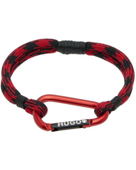 Hugo Boss Red Branded Carabiner Bracelet