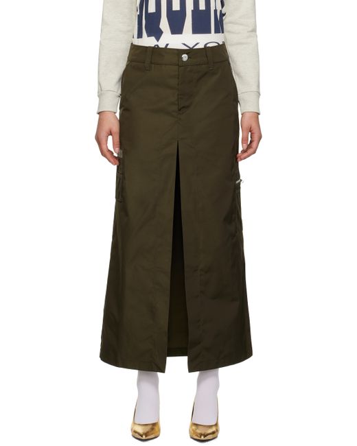 Vaquera Khaki Split Maxi Skirt