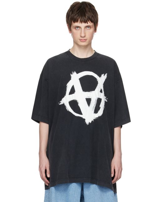 Vetements Black Reverse Anarchy T-Shirt