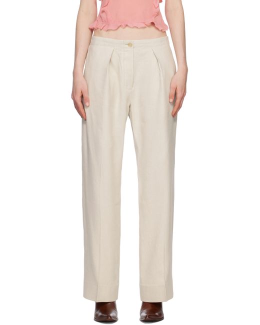 Acne Studios Off-White Pleated Trousers