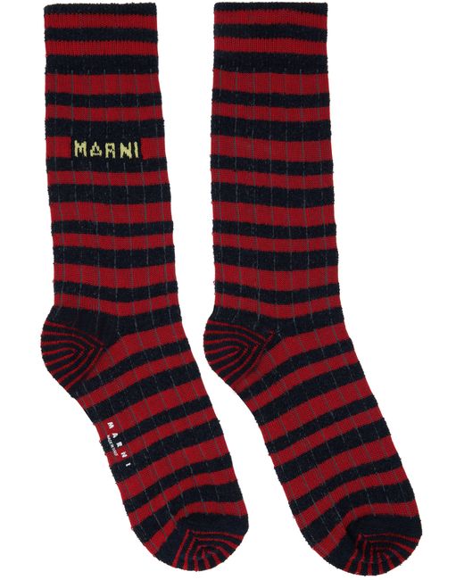 Marni Black Striped Socks