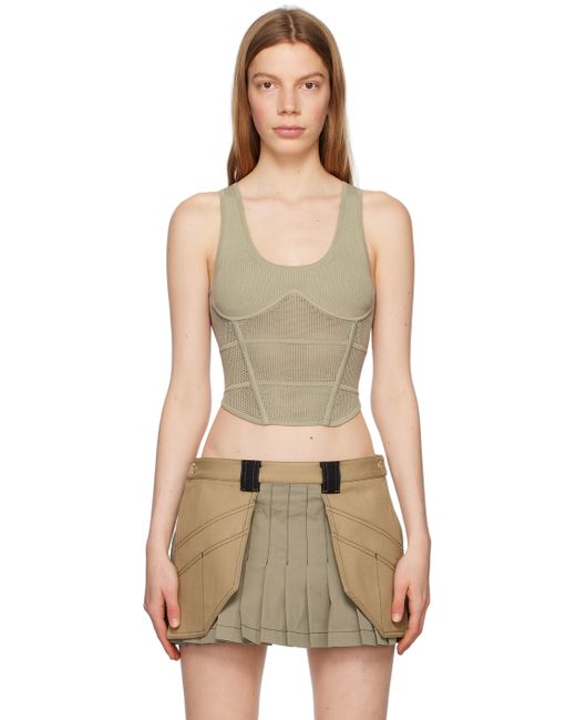 Dion Lee Taupe Sport Corset Tank Top