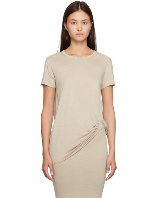 Rick Owens Lilies Taupe Gathered T-Shirt