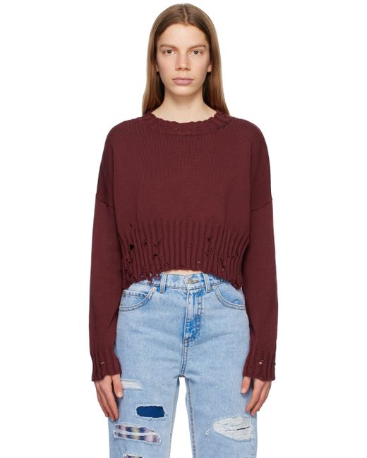Marni Burgundy Distressed Sweater