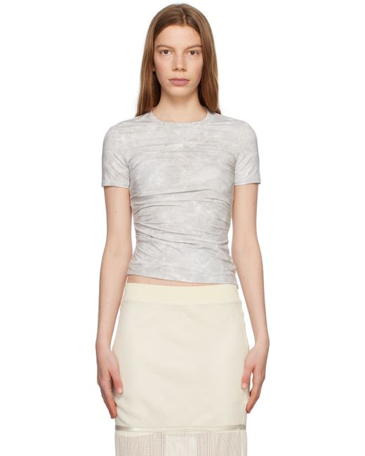 Helmut Lang Gray Ruched T-Shirt