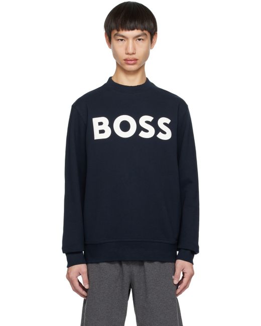 Boss Navy Bonded Sweatshirt