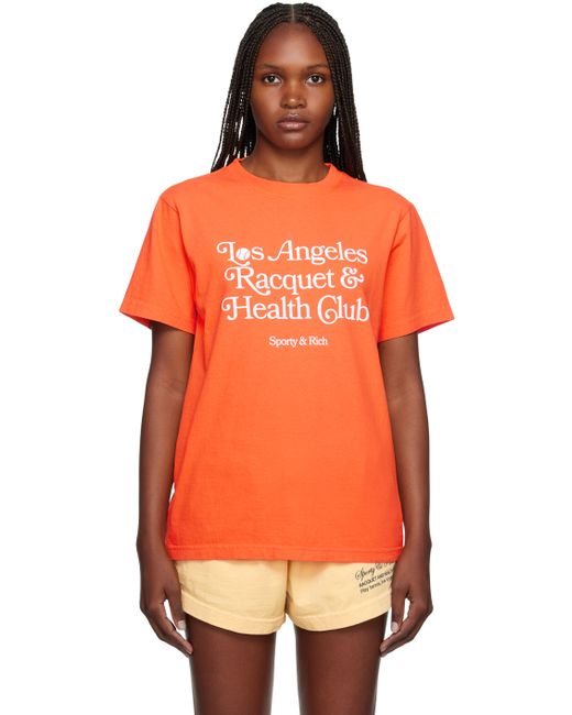 Sporty & Rich Orange Los Angeles Racquet Club T-Shirt