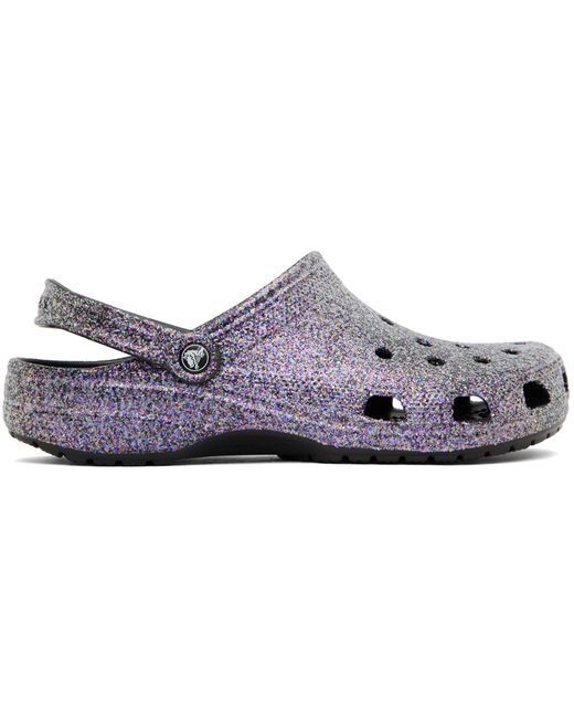Crocs Purple Classic Glitter Clogs