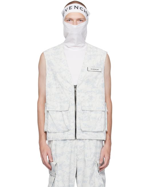 Givenchy White Gray Camo Vest