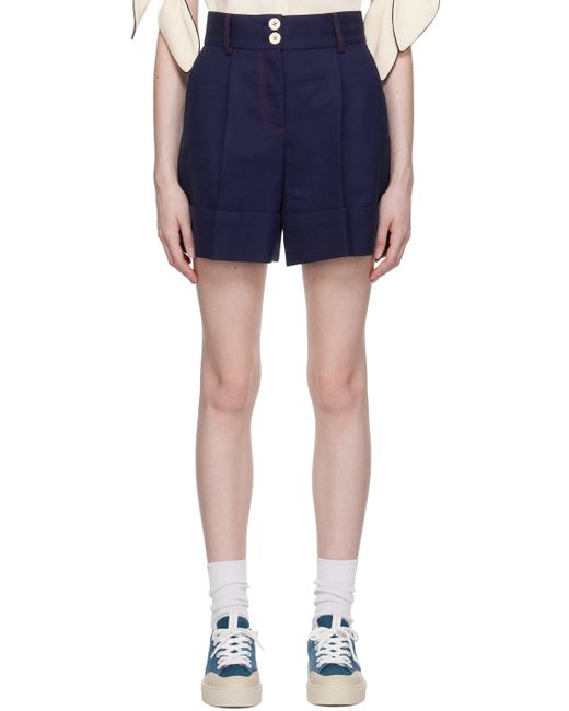 See by Chloé Navy Cuffed Shorts