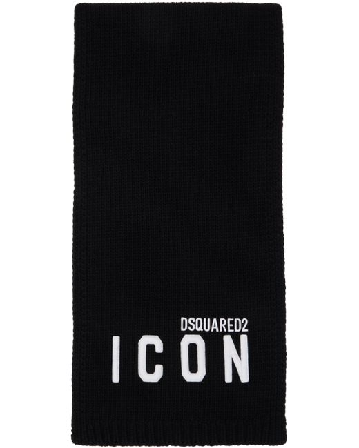 Dsquared2 Black Be Icon Scarf