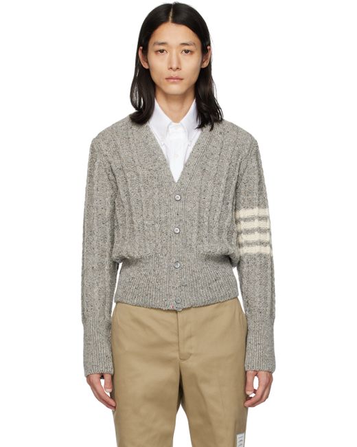 Thom Browne Grey Cable Knit Cardigan