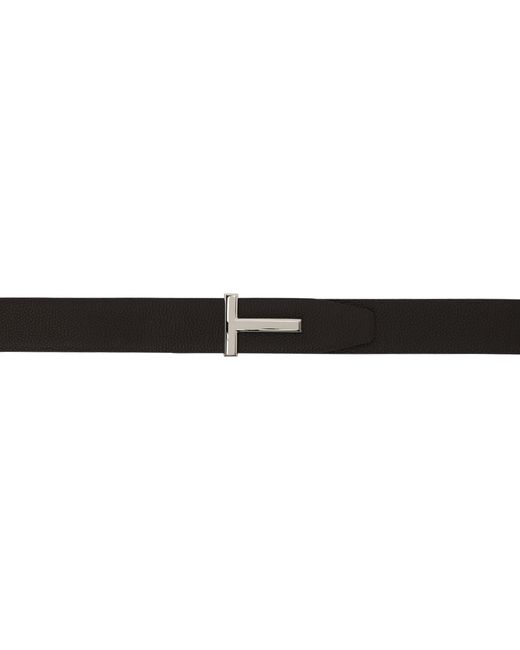 Tom Ford Black T Icon Reversible Belt