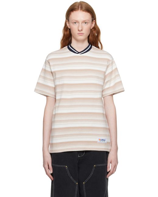 Butter Goods Taupe White Striped T-Shirt