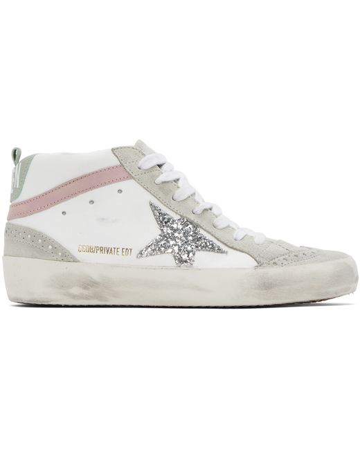 Golden Goose Exclusive White Gray Mid Star Sneakers