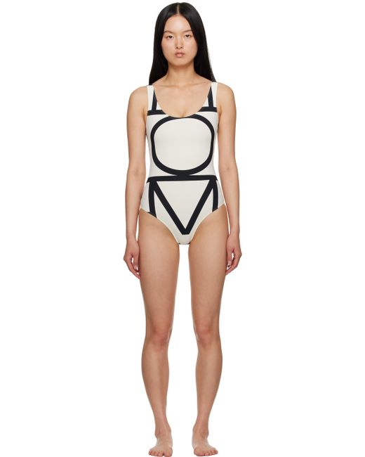 Totême Off-White Monogram One-Piece Swimsuit