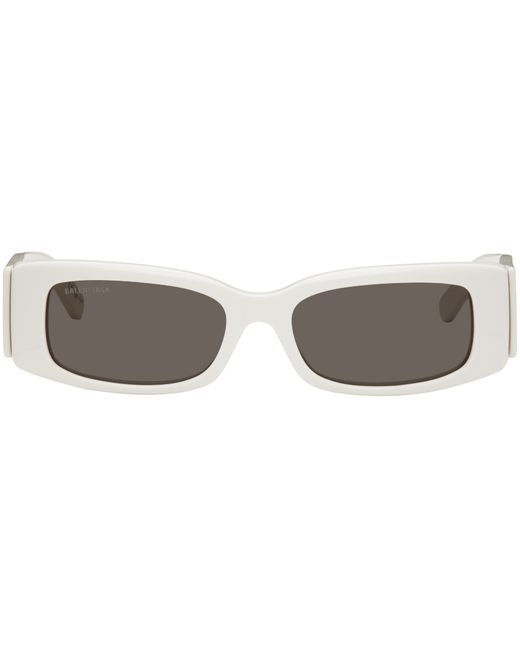 Balenciaga White Max Rectangle Sunglasses