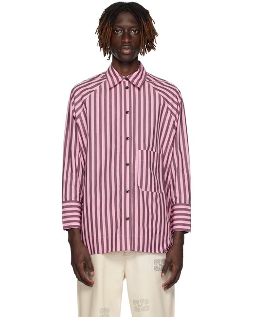 Ganni Brown Striped Shirt