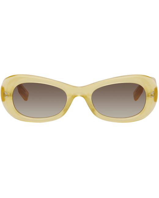 McQ Alexander McQueen Yellow Oval Sunglasses