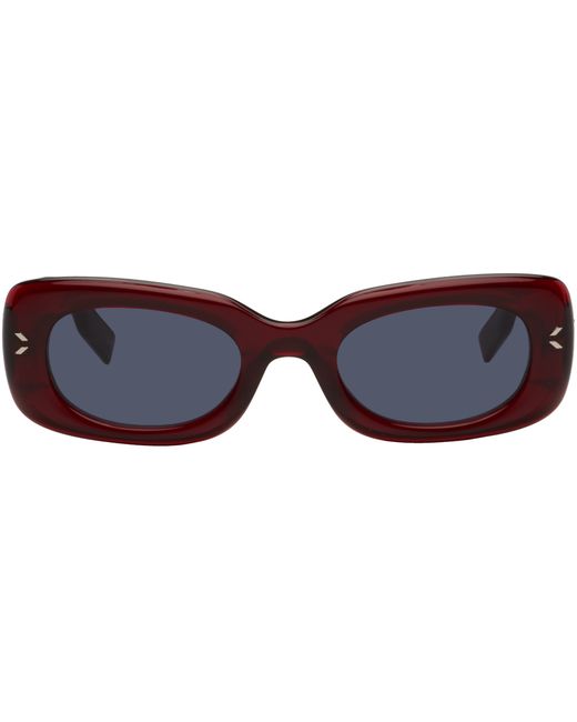 McQ Alexander McQueen Burgundy Oval Sunglasses