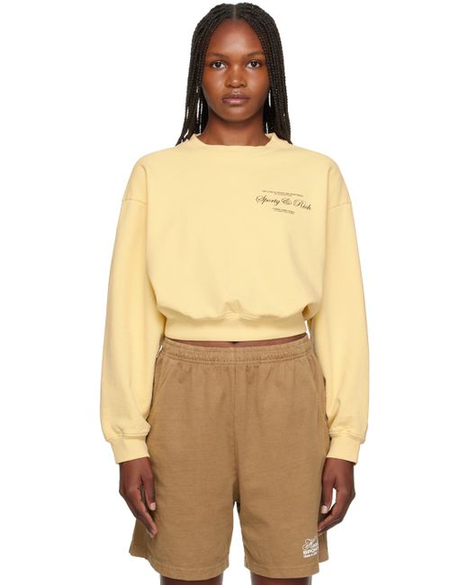 Sporty & Rich Yellow Script Sweatshirt