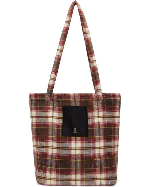 R13 Red Off Check Tote