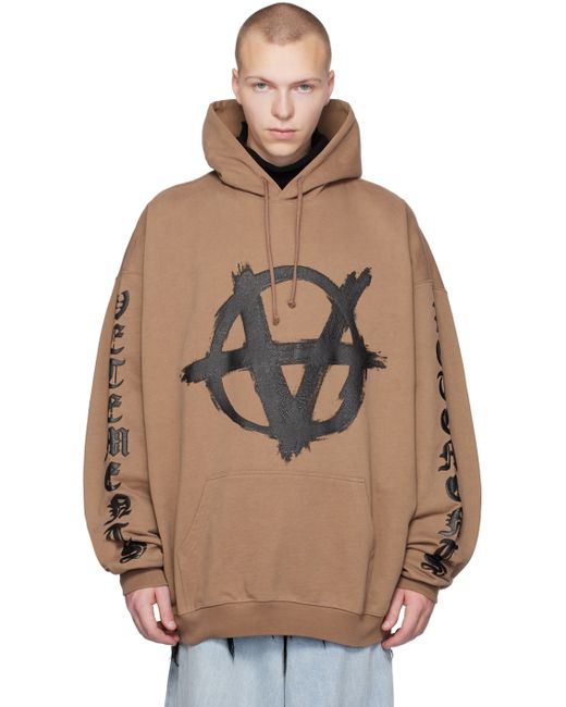 Vetements Taupe Reverse Anarchy Hoodie