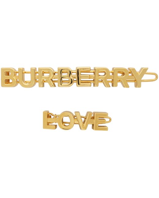 Burberry Gold Logo Love Hair Clips