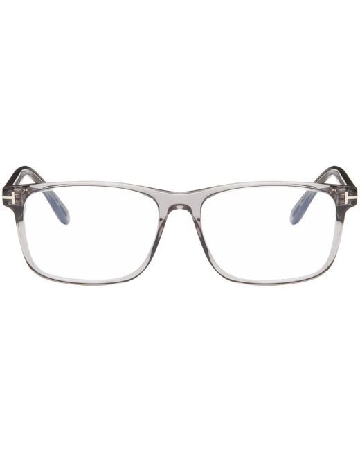 Tom Ford Gray Blue Block Square Glasses