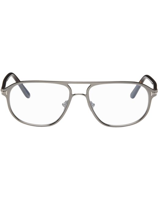 Tom Ford Gunmetal Block Navigator Glasses