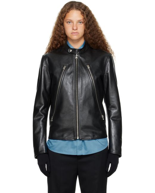 Mm6 Maison Margiela Zip Leather Jacket
