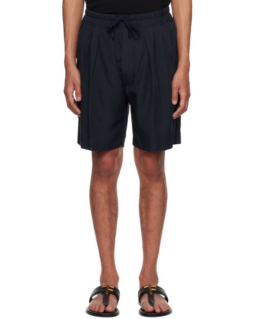 Tom Ford Navy Pleated Shorts