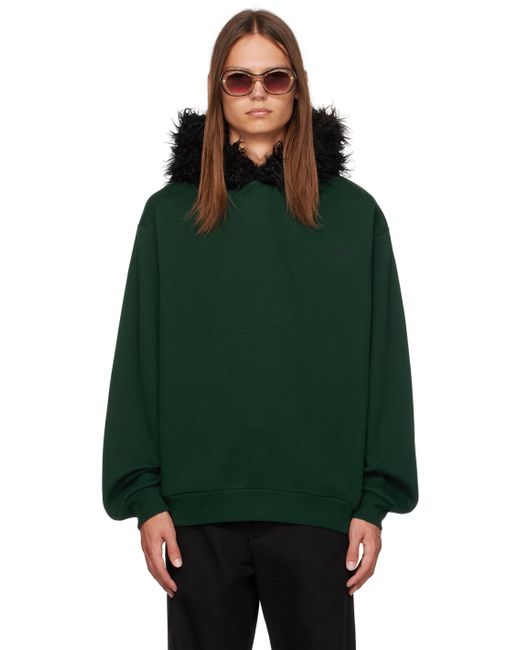 Marni Embroidered Faux-Fur Hoodie